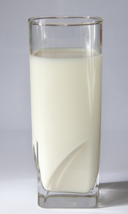 This is an image of a glass of white milk.